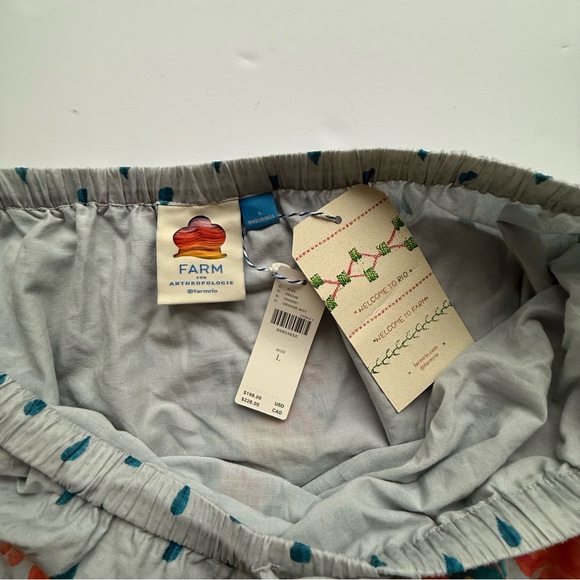 Farm Rio Anthropologie maxi skirt blue grey large - Picture 3 of 10